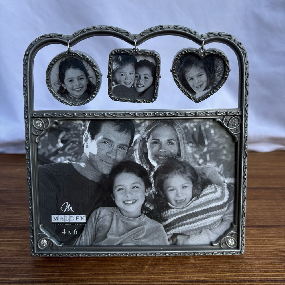 Malden Metal Family Collage Picture Frame 4x6 w/ 3 Hanging Mini Frames